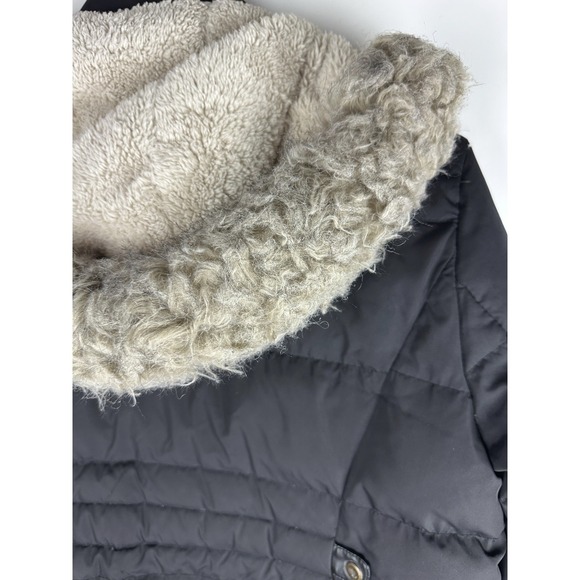 Lauren Ralph Lauren Down Puffer Coat Sherpa Faux Fur Hood Black Women's Size XL - Picture 10 of 16